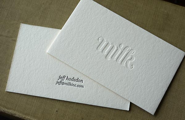 Entprägung und Prägung  was ist das | Limepack Debossed Business card design example